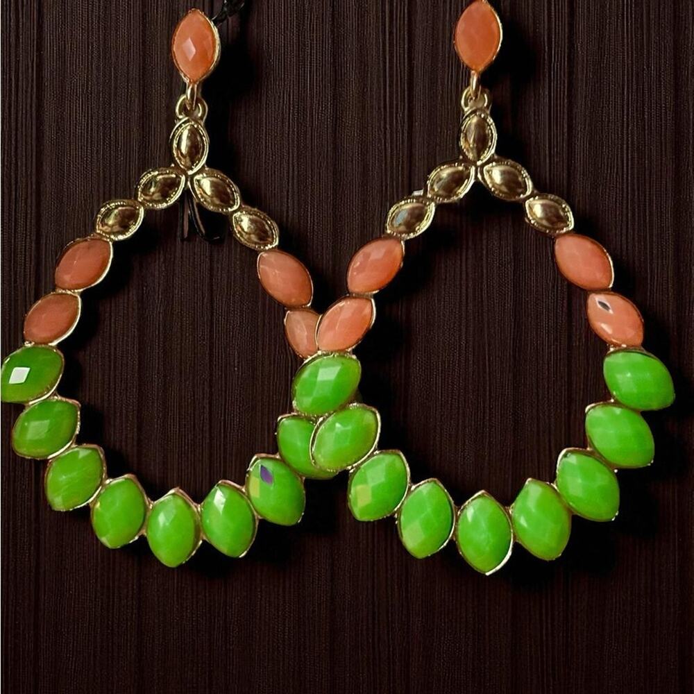 Vintage Brand Enamel Teardrop Earrings